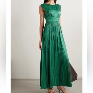 Ulla Johnson Delia plissé-satin gown